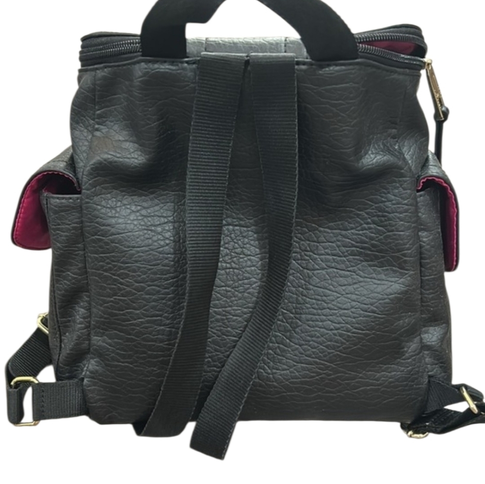 Vintage Juicy Couture Black Backpack With a Gold Crown Accent Pink Interior EUC - Picture 2 of 8